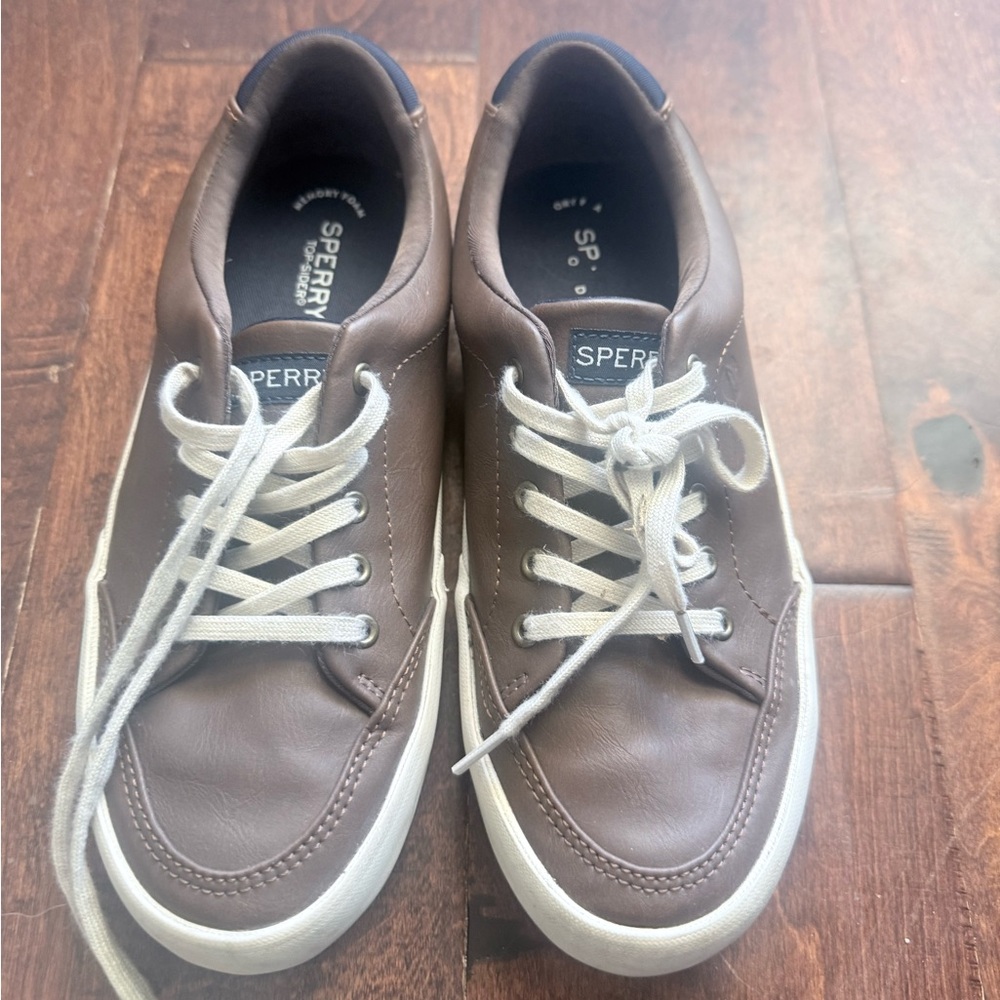 Sperry Boys Brown Leather Sneakers